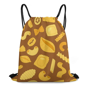 Bolsa Deportiva con Cordón, Estampado de Pasta, Mochila Tipo Saco, Poliéster Reciclable, 50-70L, Logotipo Personalizado para Gimnasio y Viajes - Product Image 1