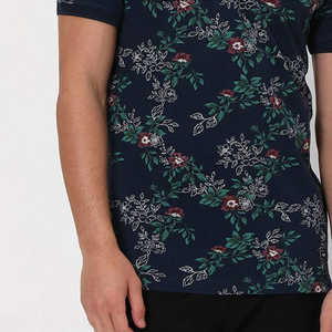 Polo pour homme bleu marine à imprimé floral botanique 2026 – Collection d'été haut de gamme, coupe ajustée, manches courtes, style smart-casual - Product Image 6