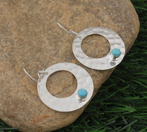 Pendientes Largos de Plata de Ley 925 con Larimar Natural, Joyería de Piedras Preciosas Azul Caribe Genuinas, Hechos a Mano, Venta al por Mayor para Fiestas - Product Image 2