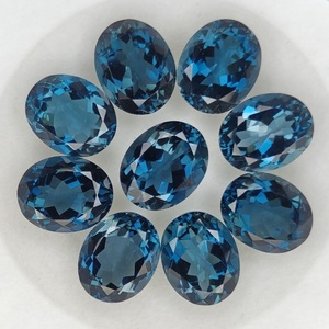 Topacio Azul de Londres de Alta Calidad, Corte Ovalado, Facetado, Piedra Preciosa Suelta para Diseño de Joyería DIY - Product Image 1