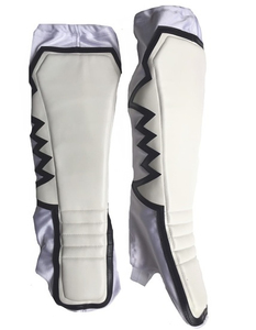 Protectores de espinilla para lucha libre con borde blanco y negro/Protectores de espinilla personalizados para kick boxing al por mayor - Product Image 1