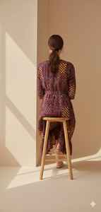 Vestido Midi Moderno y Sencillo para Mujer, con Tirantes Finos, Estampado Abstracto, Corte en A, Casual, con Botones, Azul, Transpirable, 100% Poliéster Natural - Product Image 3