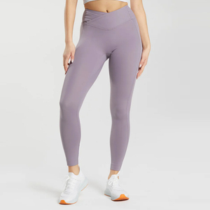 OEM Custom Women's High Waist <b>Tummy</b> <b>Control</b> Leggings Breathable 4 Way Stretch Yoga Workout Running Gym Fitness Pants Seamless Ac - Product Image 2