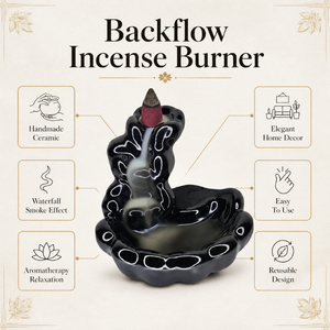 Handmade Ceramic Backflow <b>Incense</b> Burner with 1 Waterfall Smoke Cascade <b>Cone</b> Holder | Aromatherapy Home Decor Meditation Yoga - Product Image 5