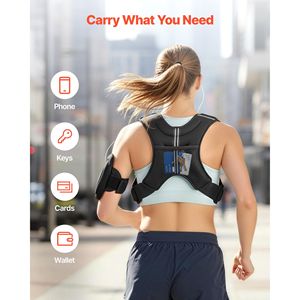 Gilet lesté réglable avec bande réfléchissante de 10 lb, équipement d'entraînement de force pour hommes et femmes, options 30 kg et 20 kg - Product Image 6