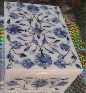 <b>Blue</b> Marble <b>Box</b> with Mother of Pearl (MOP) Inlay – Luxury Handmade Decorative Jewelry <b>Storage</b> <b>Box</b> Wholesale I Giftable <b>Box</b> - Product Image 2