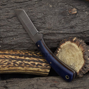 Cuchillo de Hoja Fija de Acero de Damasco Forjado a Mano, Mango de Madera Dura de Alta Calidad, Cuchillos Profesionales para Bushcraft y Caza - Product Image 3