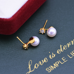 Boucles d'oreilles pendantes en argent S925, perles d'eau douce de 6-7 mm, design rond en forme de nœud, pour femmes, presque parfaites - Product Image 3