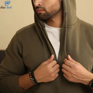 Men's Fashion Full <b>Zip</b> Hoodie Premium Cotton Blend <b>Hooded</b> Sweatshirt Wholesale Manufacturer OEM Services - Product Image 3