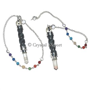 Artisanat de divination Tourmaline noire 12 pendules de chakra à facettes: Pendules de chakra à 12 facettes en tourmaline noire à vendre - Product Image 6