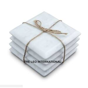 Juego de 4 Posavasos Redondos de Mármol con Acabado de Pizarra, Modernos, de Lujo, Ecológicos, Hechos a Mano, Accesorios para Bebidas de Mesa para Restaurantes - Product Image 4