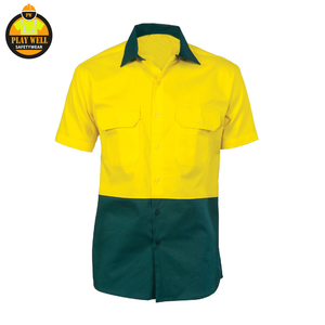 Cotton Construction Sun Protective Long Sleeve High Vis Workwear Shirts Custom Logo Reflective Safety Men Work Shirt - Product Image 2