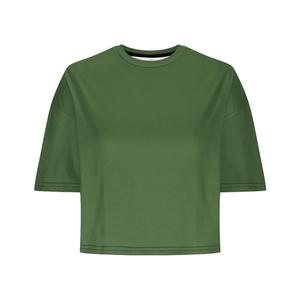 Camiseta Corta de Cuello Redondo y Manga Corta para Mujer, Talla Grande, Ligera, de Color Sólido, Informal, para Verano - Product Image 5