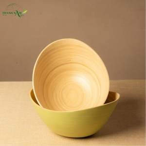 Handcrafted Minimalist Spun Bamboo Bowl Eco-Friendly Lightweight Serving Bowl for Food Serving & <b>Home</b> Use - Product Image 6