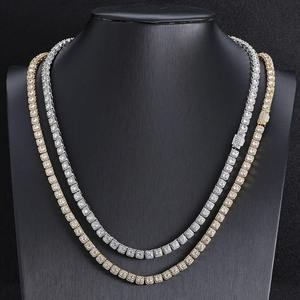 Collar de Cadena con Corazón de Moissanita de Corte Brillante Redondo, Plata 925, Certificado IGI, Chapado en Oro, Unisex, Estilo Hiphop, para Regalo, Joyería para Fiestas - Product Image 6