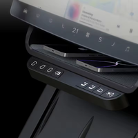 Nouvel Organisateur de Console Centrale Noir en ABS avec Bouton pour Model 3/Y 2021-2023 (Rétrofit/Amélioration)