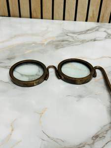 Lupa de Doble Lente de Latón Antiguo con Mango |   Lupa de Lectura e Inspección Vintage - Product Image 2