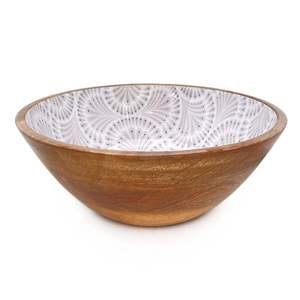 Tazón de Madera Ecológico y Duradero con Detalles Esmaltados, Acabado Moderno para Decoración del Hogar de Primera Calidad, Arreglos Elegantes para la Mesa - Product Image 6
