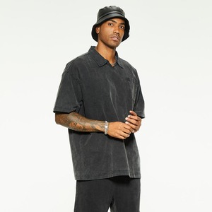 Ensemble T-shirt et short deux pièces pour homme, couleur unie, 100% coton, tenue streetwear écologique tendance - Product Image 2
