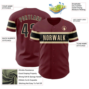 Camisetas de Béisbol Personalizadas para Equipos Deportivos con Logotipos, Nombres y Números Personalizados en una Variedad de Colores y Estilos - Product Image 3