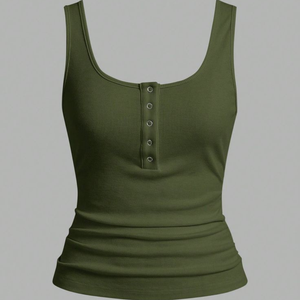 Top de Tirantes de Algodón Acanalado para Mujer, Ecológico, de Punto, sin Mangas, Bonito, Transpirable, con Logotipo Personalizado, Top de Verano para Niñas, Venta al por Mayor - Product Image 6