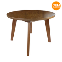 Table basse ronde en noyer massif de style moderne du milieu du siècle, pieds coniques, montage facile, couleur personnalisable, meubles de salon