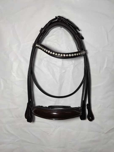 Horse Bridle Wholesale Handmade Full Size Leather Bridle with Reins Durable <b>Equestrian</b> Tack for Riding Training Black Cob - Product Image 4