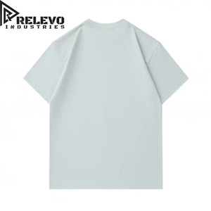 T-shirt en jersey tricoté imprimé décontracté à manches courtes et col rond pour homme Relevo Industries, 100 % coton blanc, coupe classique, 240 g - Product Image 2