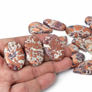 Wholesale Radha Arts Natural Copper Dolomite Gemstone Cabochon (White and Gold 25-40mm) for Earrings Rings & Pendants - Product Image 4