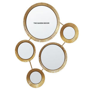 Arbre en aluminium avec feuilles dorées pour Noël, décoration vintage sur pied, miroir mural d'hôtel au design moderne personnalisé, fait main - Product Image 3