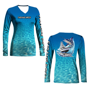 Camiseta Deportiva Ligera y Transpirable para Mujer con Protección Solar UPF 50+, de Secado Rápido, para Pesca en el Mar, con Impresión Digital Personalizada - Product Image 1