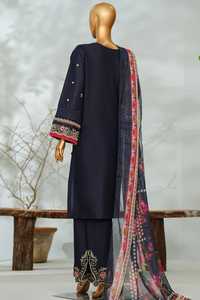 En gros, Ensembles 3 pièces pour femmes, Salwar Kameez pakistanais en tissu Lawn avec broderie au col, Salwar uni en tissu Lawn et Dupatta, style décontracté d'été - Product Image 2