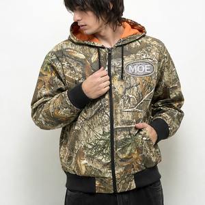 Sudadera con capucha de camuflaje para hombre, de algodón, con cremallera, diseño personalizado DTG, estampado Real Tree, para caza, con bolsillo interior. - Product Image 5