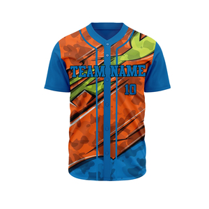 Maillot de baseball personnalisé sublimé avec impression du nom de l'équipe, en polyester respirant, unisexe, adulte, manches courtes, boutons sur le devant - Product Image 3