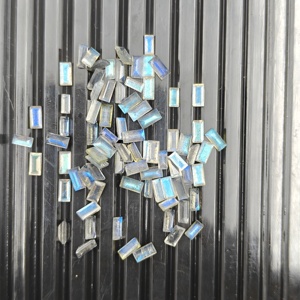 Pierres précieuses en labradorite naturelle, taille baguette facettée 3*6 mm, pierres brutes pour la création de bijoux, forme rectangulaire, polies - Product Image 1