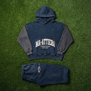 Custom Washed Oversized Hoodie and <b>Jogger</b> Sweatpants Set <b>Women</b> Cotton <b>Fleece</b> Streetwear Tracksuit OEM ODM - Product Image 6