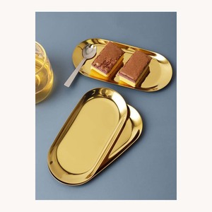 Plateau de service élégant en acier inoxydable de qualité supérieure pour thé et café, nouvelle arrivée, plateau personnalisé pour la présentation de nourriture, desserts et dattes, pour l'hôtellerie - Product Image 4