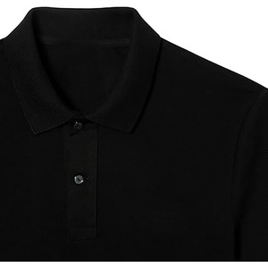 Polo homme noir à manches courtes, décontracté, uni, en tissu respirant, logo personnalisé, OEM ODM disponible - Product Image 5