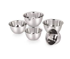 Classic Stainless Steel Mixing <b>Bowls</b> Set of 5 Anti-Rust and Easy Clean Deep Design Kitchenware Eco-Friendly - Product Image 2