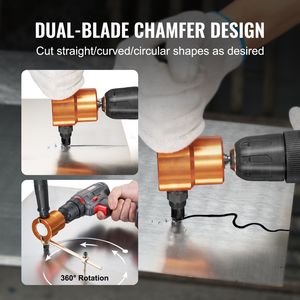 Dual-Head Metal <b>Nibbler</b> Cutter with 360 Degree Drill Attachment and Extra Punch Die Multipurpose Cutting Hole Access - Product Image 4