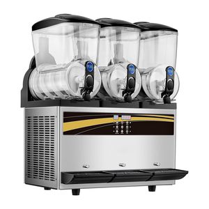 Macchina Commerciale per Bevande Congelate in Acciaio Inox 1200W, 3 Serbatoi da 15L, Produttore di Margarita Commerciale con Regolazione della Temperatura per Gelato - Product Image 1