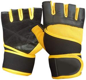 Guantes de Cuero de Alta Calidad para Levantamiento de Pesas con Muñequeras Elásticas y Soporte Reforzado para el Pulgar, Ideales para Entrenamiento de Fuerza en el Gimnasio - Product Image 1