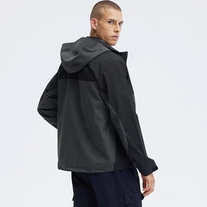 Vestes coupe-vent imperméables à capuche intégrale avec logo frontal en toile polyester hydrofuge style High Street 2026 - Product Image 4