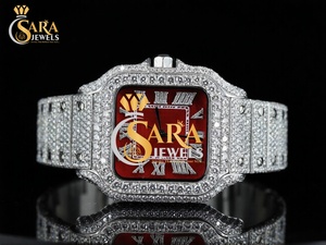 Reloj de Lujo con Diamantes Moissanite, Joyería Hip Hop, Caja de Acero, Correa de Acero Inoxidable, Cristal, Analógico - Product Image 4