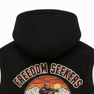 Chaqueta Varsity de Invierno para Hombre, Diseño Nuevo, Tejido de Lana, con Capucha, Servicio OEM, Color Sólido - Product Image 5