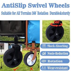 Collapsible Foldable 3-in-1 Heavy Duty Utility Wagon Multi-Use Beach Wagon Cart for <b>Camping</b> Grocery Shopping Beach Adventures - Product Image 3