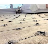 Bester Preis Bohemian Handgefertigter Bio-Baumwoll-Teppich Rechteckig Geometrisches Muster Flachflor Jute-Rückseite für Wohnzimmer