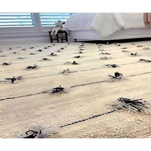 Best Price Bohemian Handmade Organic Cotton Area Rug Rectangle Geometric Pattern Flat <b>Pile</b> Jute Backing Living Room Use - Product Image 6