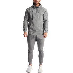 High Quality ODM OEM Customized Men Gym Fitness Tracksuit Two Piece Set <b>Zip</b> Jacket And Jogging Pants Training Sportswear - Product Image 6