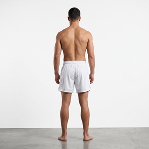 Shorts de boxe blancs avec logo, ceinture élastique, confortables, pour l'entraînement toute saison - Product Image 4